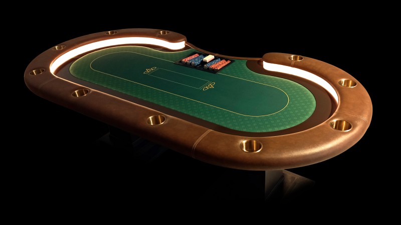 Stylish casino poker table for 10 players + dealer